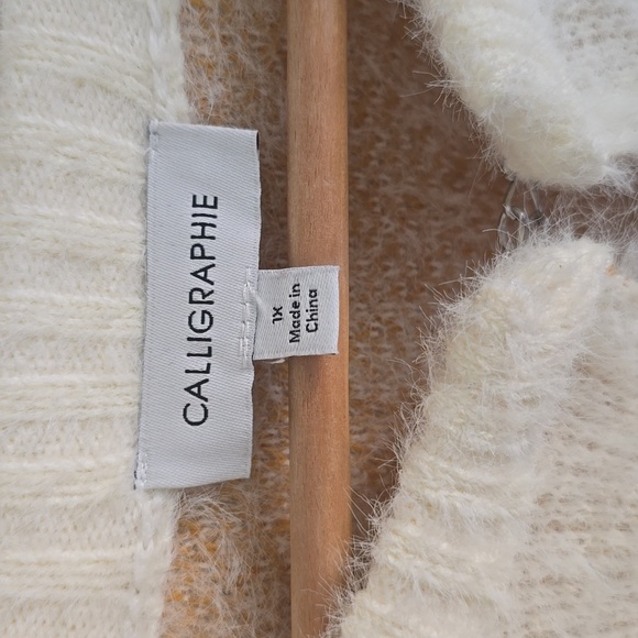 Anthropologie Calligraphie Ruffle Shawl Cardigan Bohemian Poncho Cape Ombre 1X - Picture 6 of 15